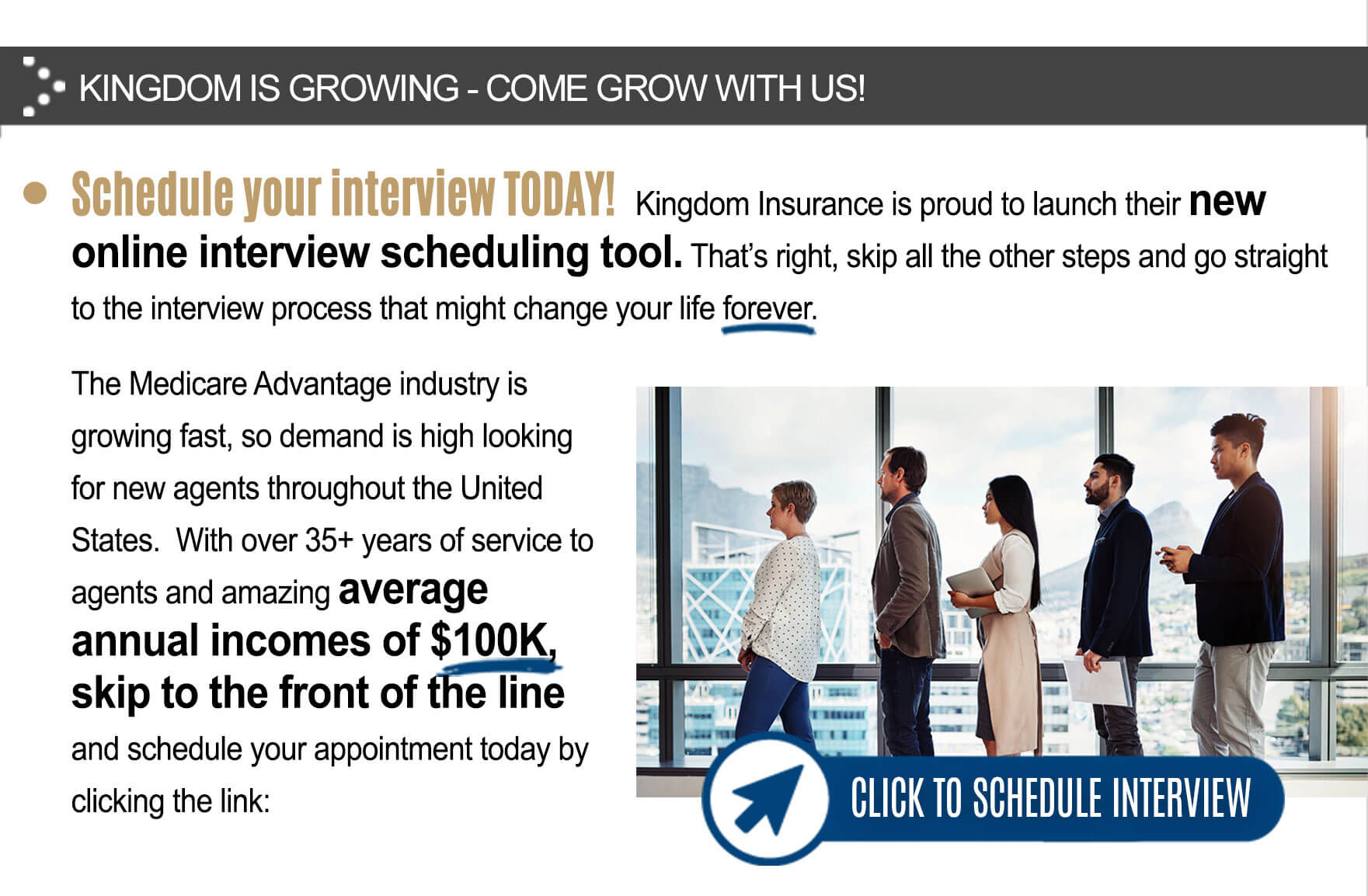 Schedule your interview today!
