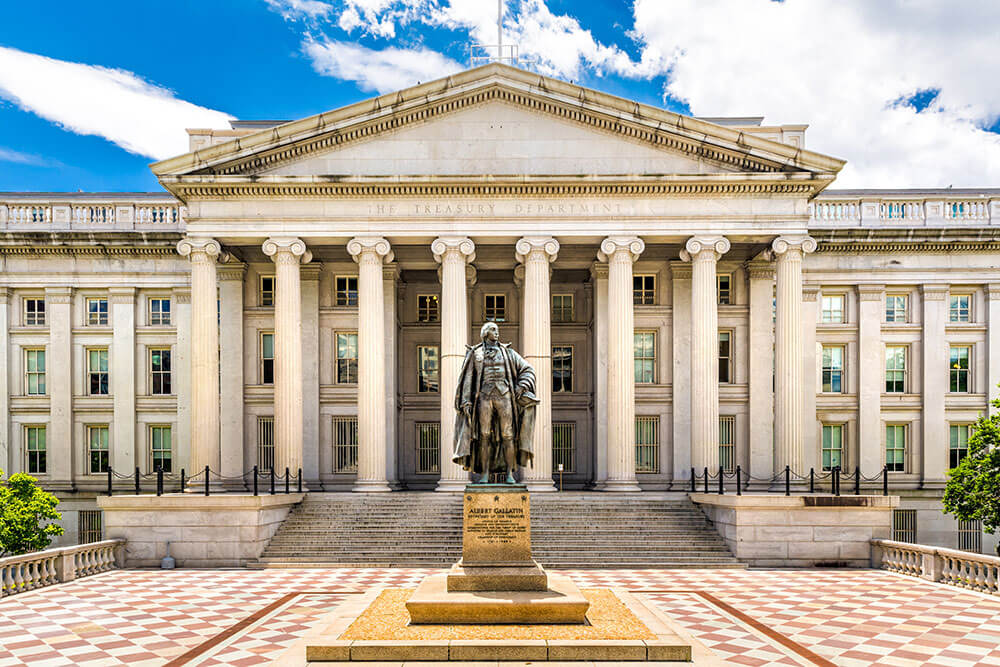 exterior of the U.S. Treasury Department building