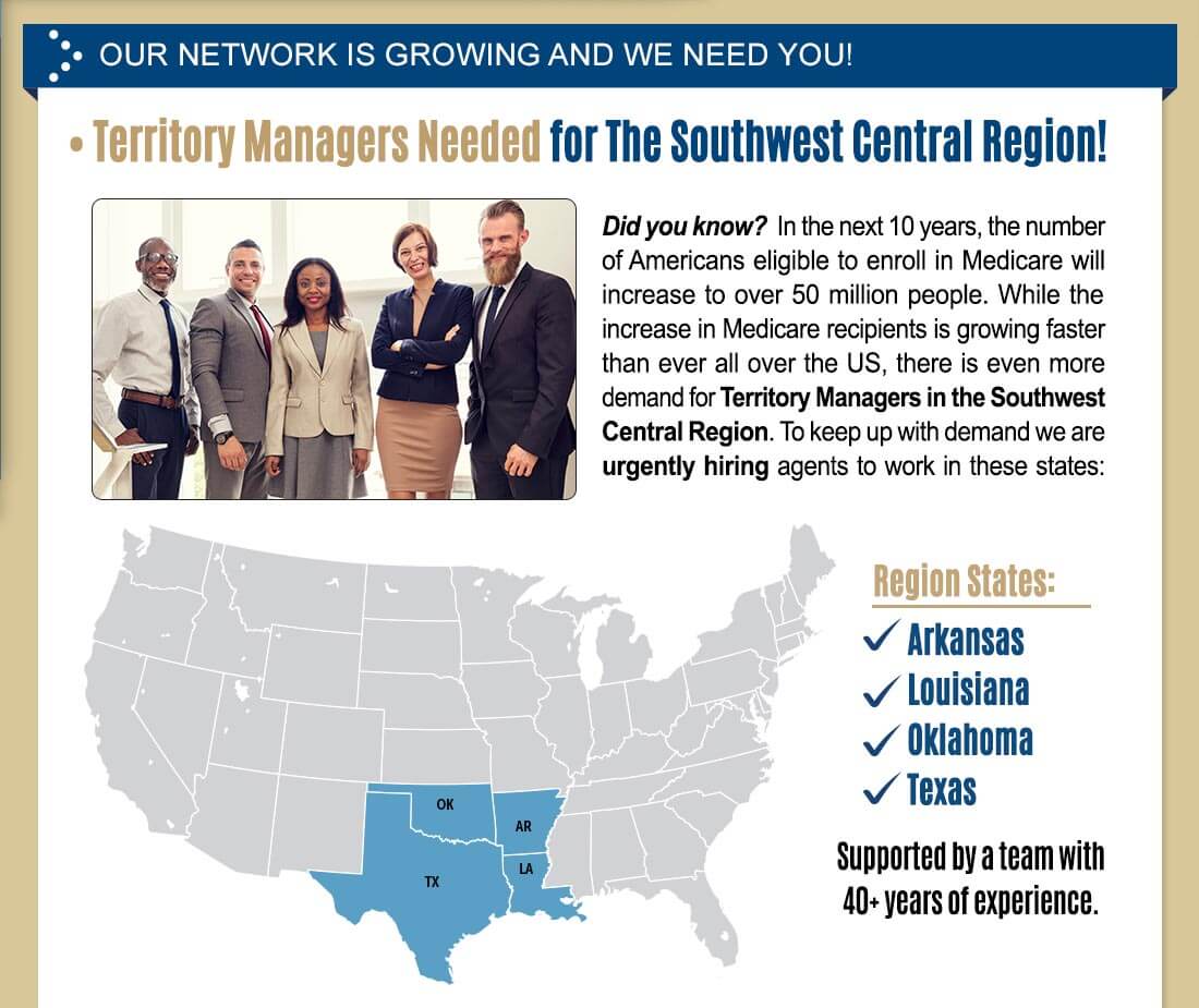 Southwest Central Region 2 needs territory managers!