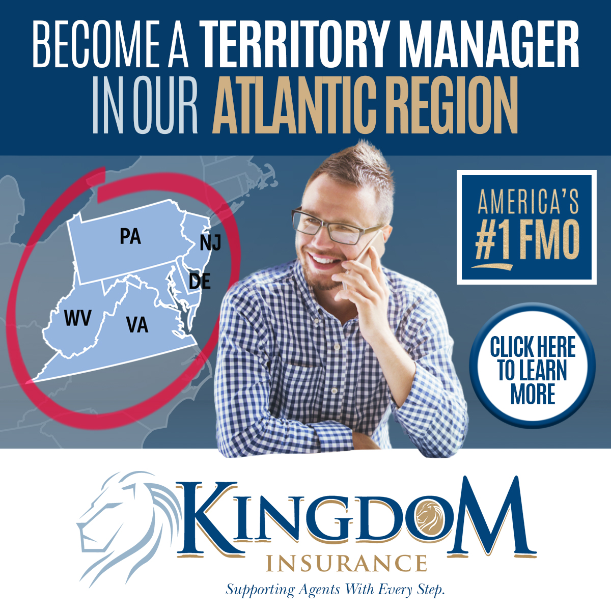 Become a Territory Manager in our Atlantic Region. American's #1 FMO. Click here to learn more. Kingdom Insurance. Supporting agents with every step.